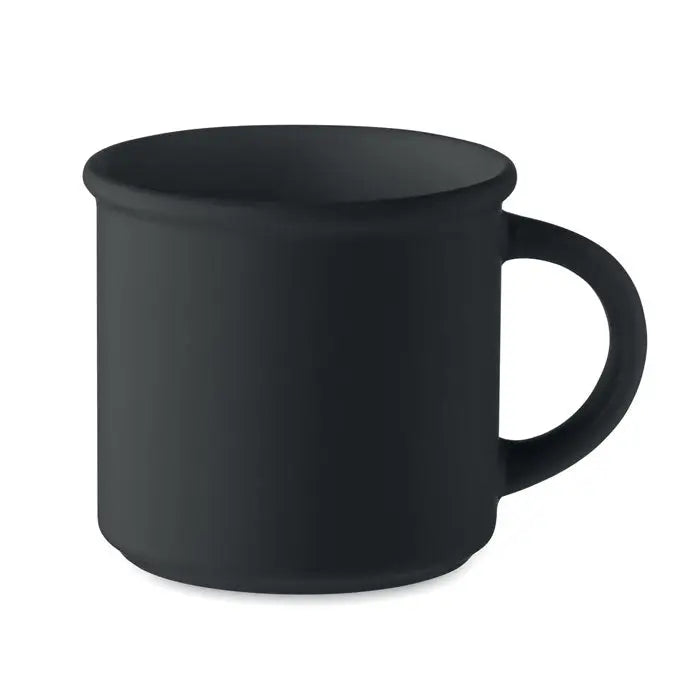 Cana din ceramica mata 300 ml neagra cu design simplu si clasic din ceramica cu finisaj mat