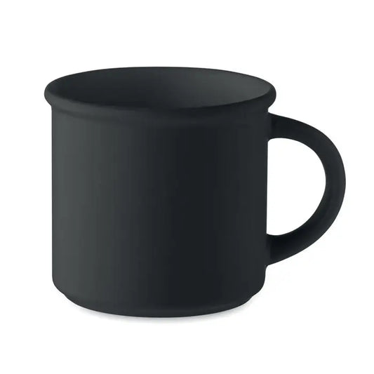 Cana din ceramica mata 300 ml neagra cu design simplu si clasic din ceramica cu finisaj mat