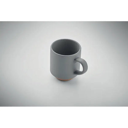 Cană din ceramică stivuibilă 170 ml gri cu bază teracotă subtilă și design minimalist modern