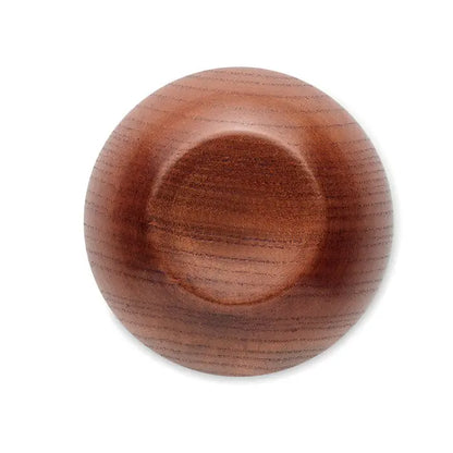 Cana din lemn de stejar 250 ml cu forma rotunda neteda si finisaj roscat inchis cu modele naturale