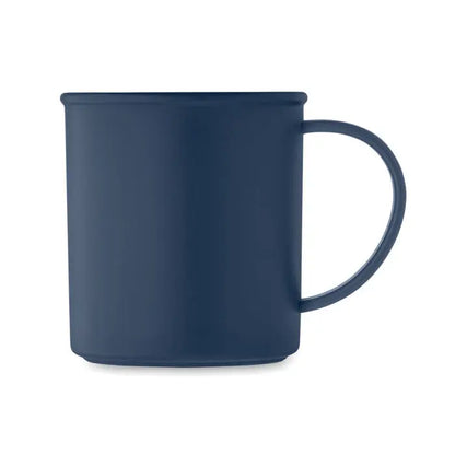 Cană reutilizabilă ceramică navy blue mată 300 ml cu mâner rotund simplu pentru băuturi fierbinți