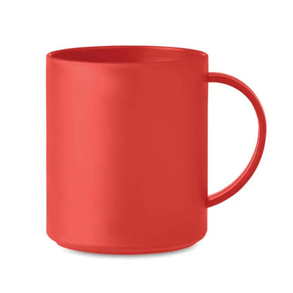 Cana reutilizabila 300 ml ceramică roșie mată solidă cu mâner curbat simplu pentru băuturi fierbinți