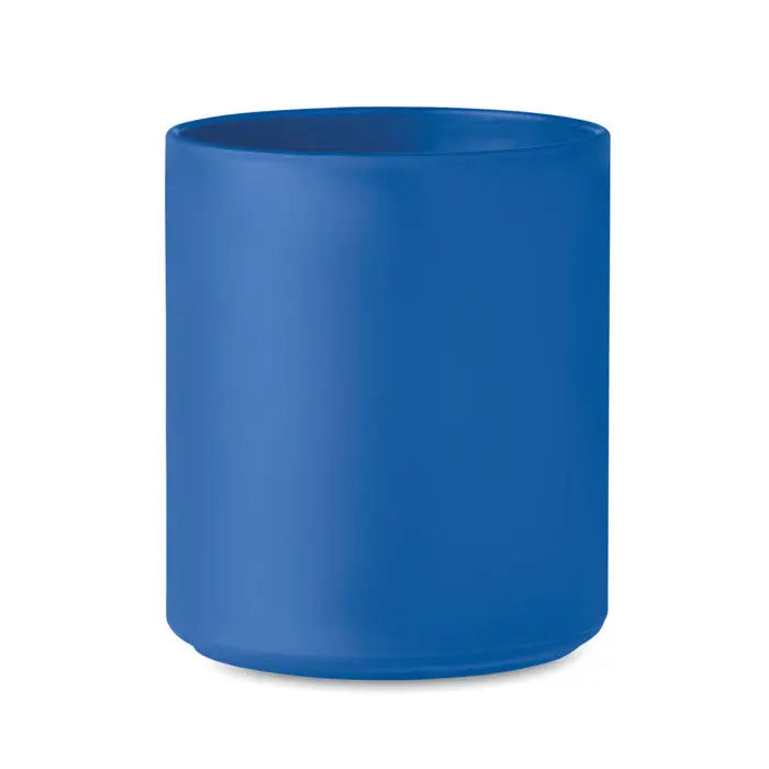 Cana reutilizabila 300 ml albastra solida cu finisaj mat cilindrica din material rezistent
