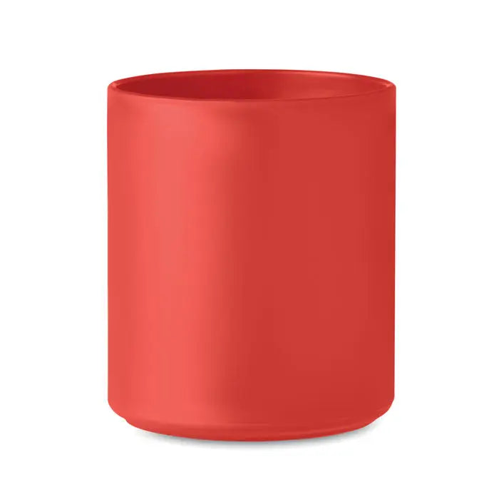 Cana reutilizabila 300 ml cilindrica rosie mata cu suprafata neteda si uniforma pentru bauturi