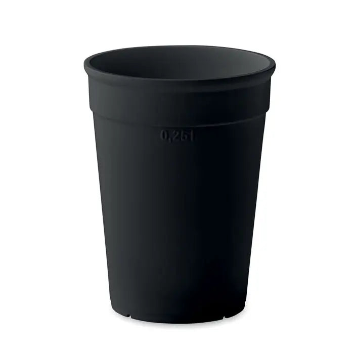 Cana capacitate pp neagra mat cu marcaj imprimat 0.25l capacitate pentru lichide de 250 ml