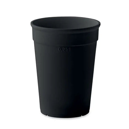 Cana capacitate pp neagra mat cu marcaj imprimat 0.25l capacitate pentru lichide de 250 ml
