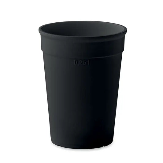 Cana capacitate pp neagra mat cu marcaj imprimat 0.25l capacitate pentru lichide de 250 ml