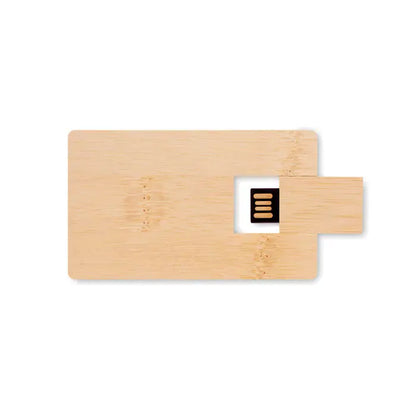 Carcasa din bambus de 16 gb usb cu design dreptunghiular elegant si conector negru vizibil