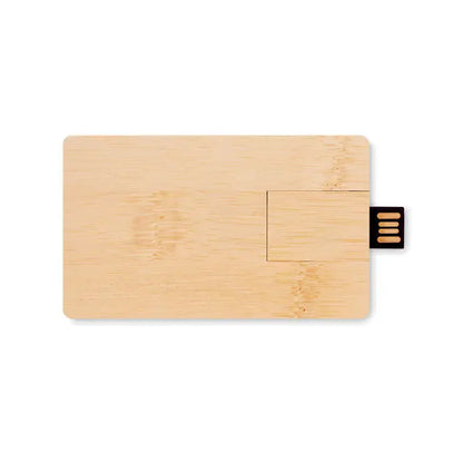 Carcasa din bambus usb de 16 gb cu design dreptunghiular si conector negru