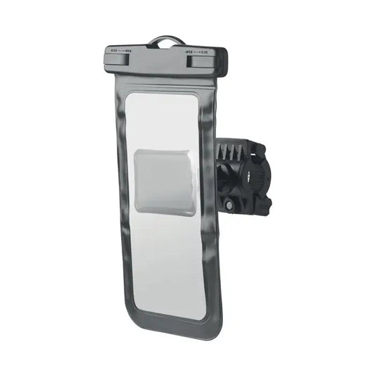 Carcasa pentru suport mobil pentru biciclete neagra din pvc cu fereastra transparenta si montura pentru bicicleta