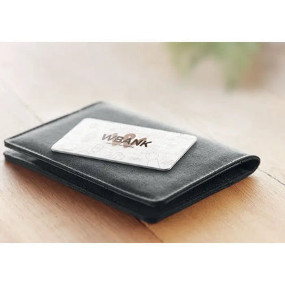 Portofel negru din piele cu card argintiu wbank pentru blocare rfid la protectia datelor personale