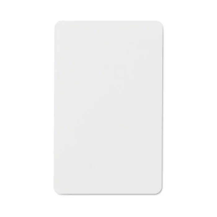 Card rfid anti-skimming alb dreptunghiular cu colturile rotunjite, protecție împotriva furtului de date