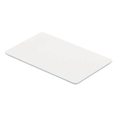 Card rfid anti-skimming alb din plastic dreptunghiular cu colturi rotunjite pentru protectie impotriva skimmingului
