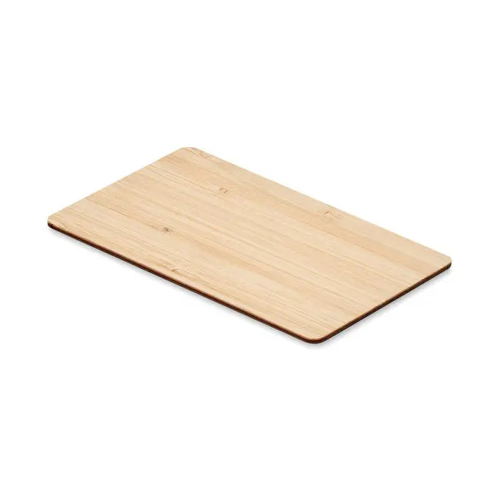 Placa rectangulara din bambus cu textura naturala si colturi rotunjite pentru carduri rfid din material bambus