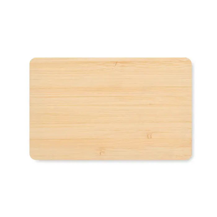 Card rfid din material bambus tăietor dreptunghiular cu granulație naturală deschisă și colțuri rotunjite