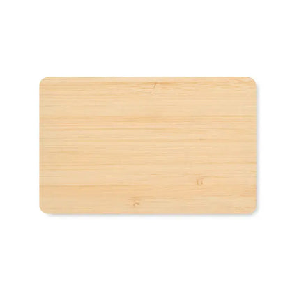 Card rfid din material bambus tăietor dreptunghiular cu granulație naturală deschisă și colțuri rotunjite