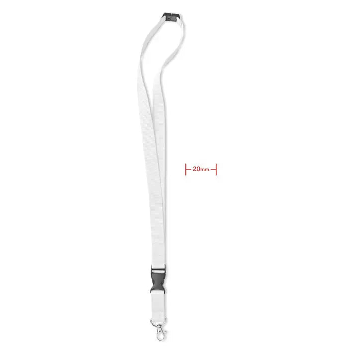 Carlig si catarama pentru snur 20 mm alb din nylon cu catarama neagra din plastic si carlig metalic argintiu