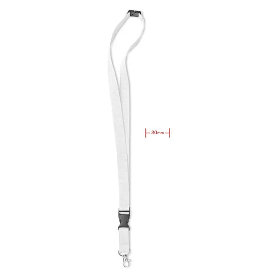 Carlig si catarama pentru snur 20 mm alb din nylon cu catarama neagra din plastic si carlig metalic argintiu
