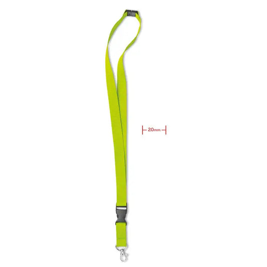 Carlig si catarama pentru snur 20 mm din nailon verde lime cu clips plastic negru si carlig metalic argintiu