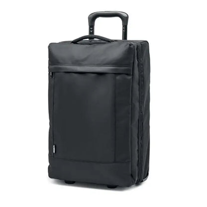 Black carucior 600d rpet rolling suitcase with sleek minimalist design and sturdy fabric construction