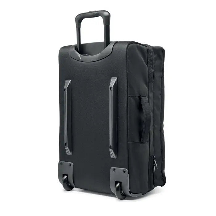 Troler negru din material 600d rpet cu mâner retractabil și roți duble model carucior 600d rpet