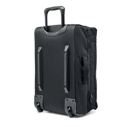 Troler negru din material 600d rpet cu mâner retractabil și roți duble model carucior 600d rpet