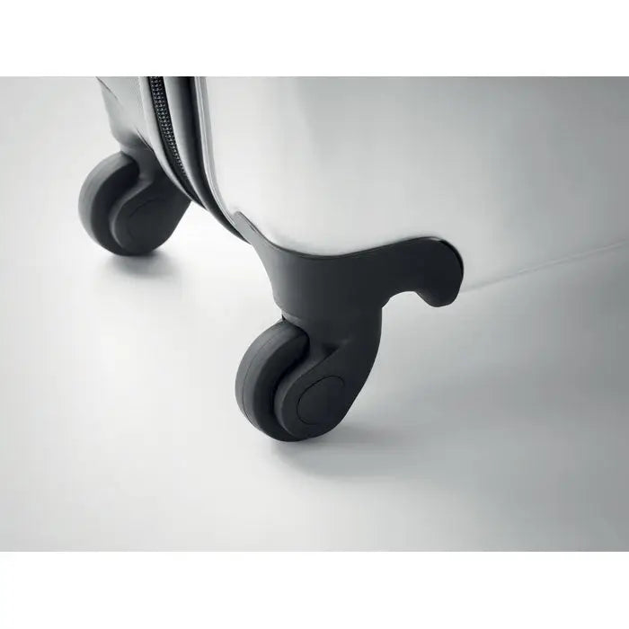 Roți negre spinner cu design modern atașate unui carucior foto din abs și pc argintiu