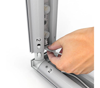 Sistem facil de schimbare a graficii pentru casetele luminoase de interior ANDOR TIPO