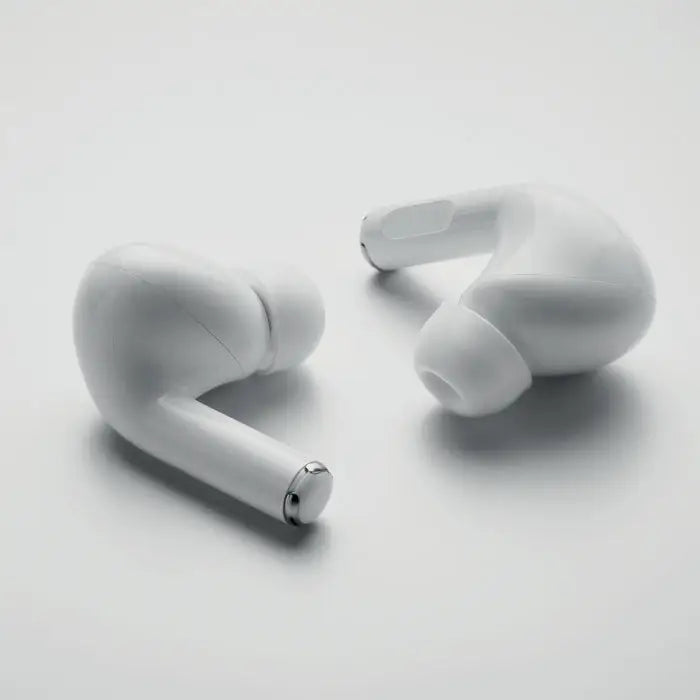 Casti abs tws airpods pro albe cu design ergonomic si accente metalice elegante
