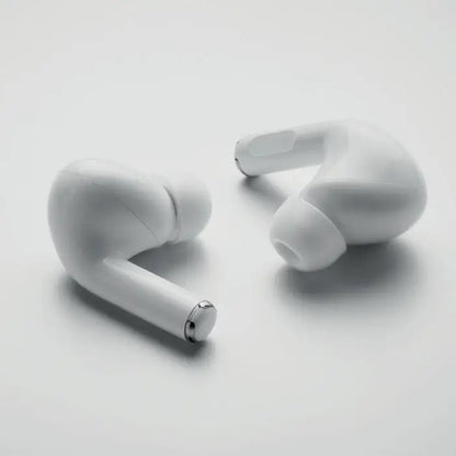 Casti abs tws airpods pro albe cu design ergonomic si accente metalice elegante