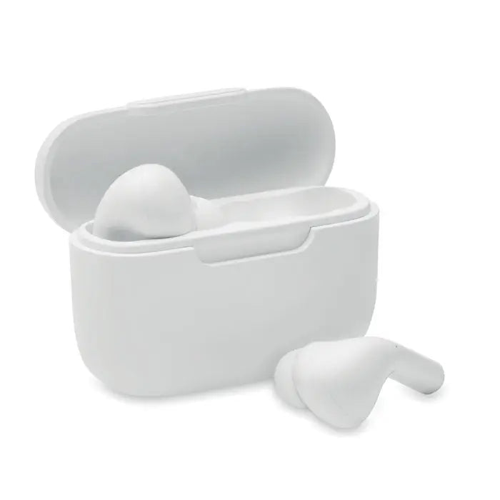 Casti abs tws căști wireless albe cu carcasa de încărcare albă compatibilă cu tehnologia wireless