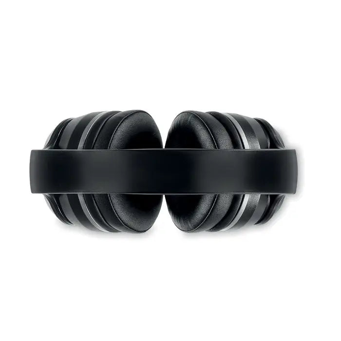Casti negre over-ear cu husa anc, cupa moale si design minimalist personalizabil