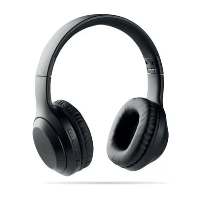 Casti fara fir negre cu design minimalist si cupe moi pentru confort prelungit