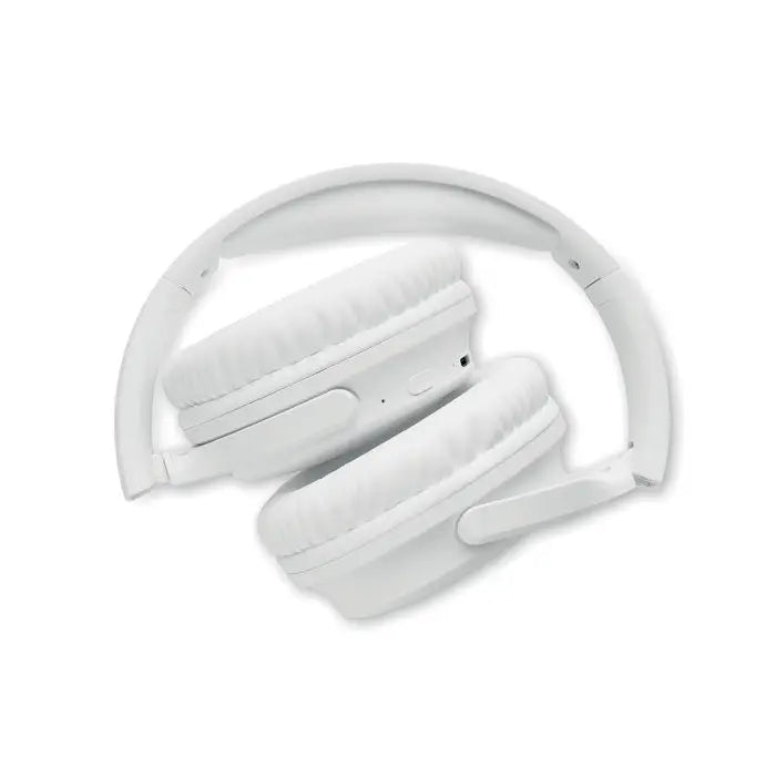 Casti pliabile anc albe wireless cu cupe moi si design minimalist pentru confort si mobilitate