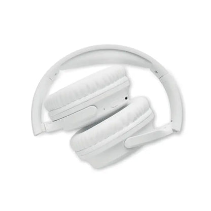 Casti pliabile anc albe wireless cu cupe moi si design minimalist pentru confort si mobilitate