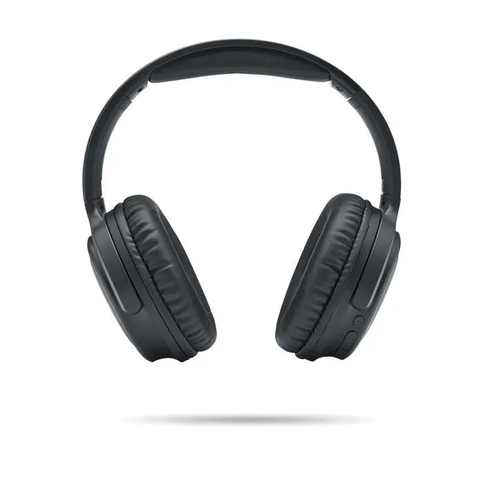 Casti pliabile anc negre fara fir cu cupe moi si design minimalist pentru ascultare confortabila