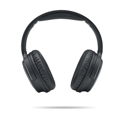 Casti pliabile anc negre fara fir cu cupe moi si design minimalist pentru ascultare confortabila