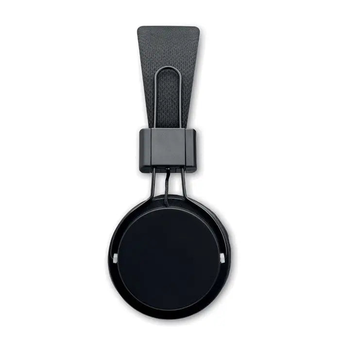Casti pliabile fara fir negre cu design minimalist si banda texturata pentru confort sporit