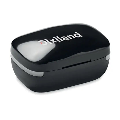 Carcasa de incarcare pentru casti tws dixiland wireless neagra lucioasa cu accente argintii