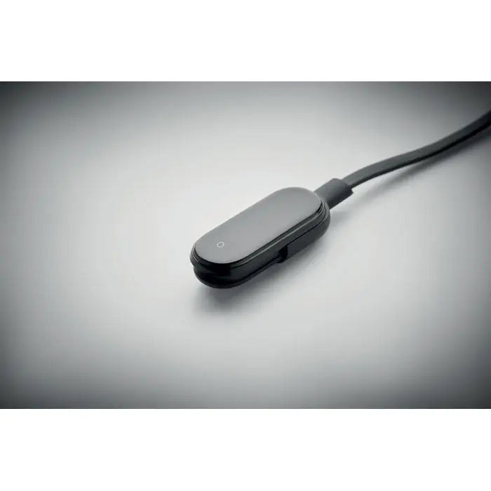 Ceas de sanatate fara fir inteligent negru dreptunghiular cu design minimalist si buton circular mic pe fata