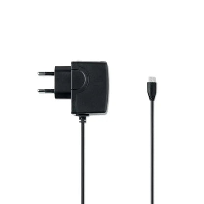 Adapter de incarcare usb negru din plastic cu stecher european si cablu pentru ceas led si incarcator wireless 5w