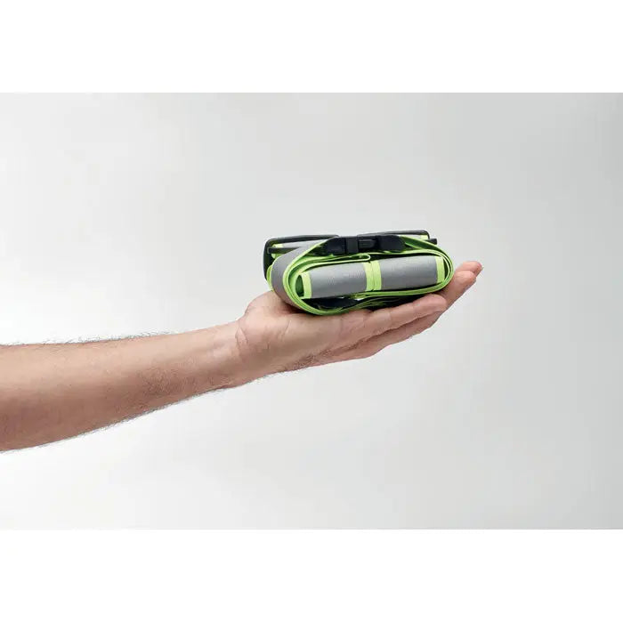 Sticlă de apă pliabilă centura reflectorizanta 360 reglabilă lime verde și gri cu curea neagră robustă