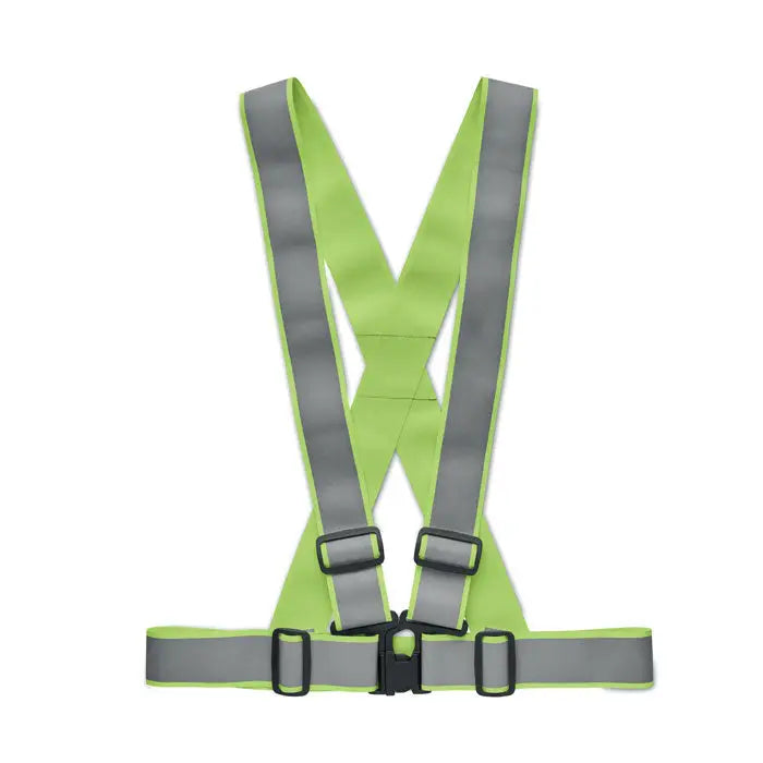 Centura reflectorizanta 360 reglabila vesta de siguranta reflectorizanta lime verde cu benzi gri si catarame negre