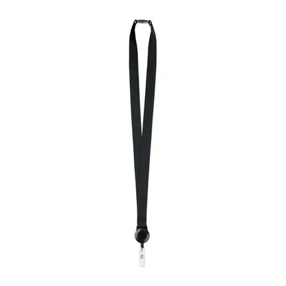 Clip retractabil pentru șnur negru cu clemă argintie metalică pentru prindere sigură