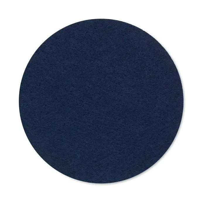 Coaster rotund din fetru rpet albastru închis, solid, pentru protecție și decor pe suprafețe