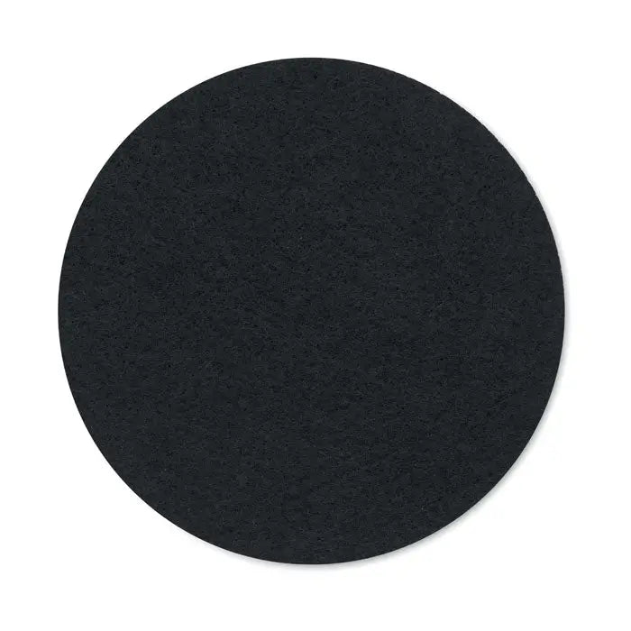 Coaster rotund din fetru rpet negru pentru protecția suprafețelor și utilizare practică