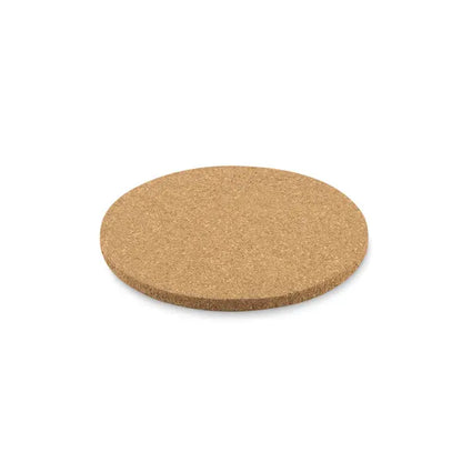 Coaster rotund din pluta naturală de culoare deschisă pentru protecția suprafețelor la pahare