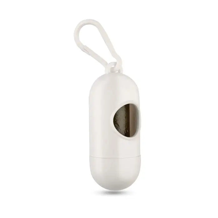 Container pentru sac pentru animale de companie alb din plastic cu carlig si fereastra transparenta pe partea din fata
