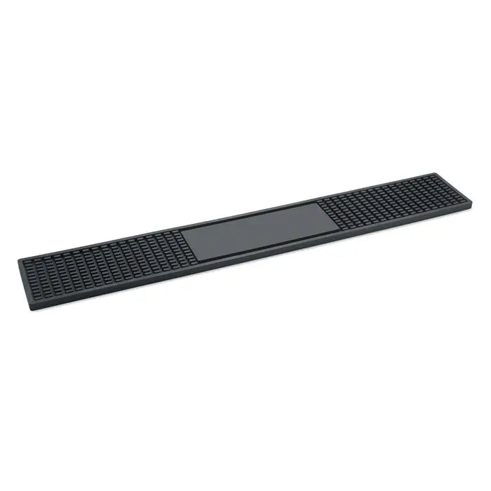 Covoraș de bar negru din cauciuc pvc cu model texturat și panou central neted pentru baruri