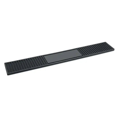 Covoraș de bar negru din cauciuc pvc cu model texturat și panou central neted pentru baruri